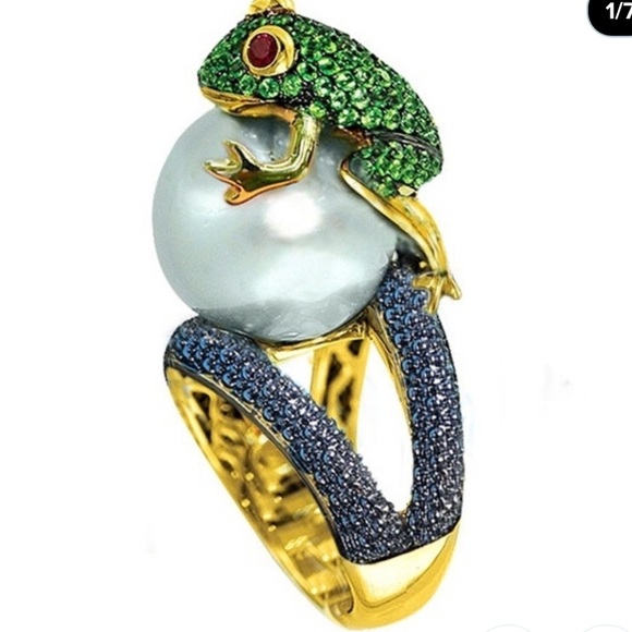 Gold frog style ring plated 18K‎ gold frog ring - Picture 4 of 8